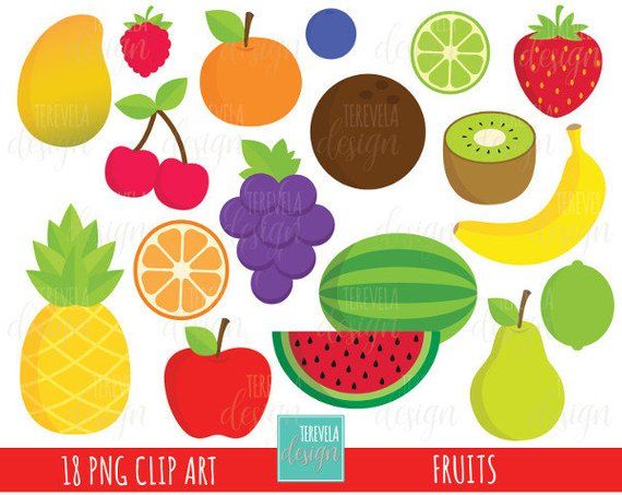 Clipart fruit collage.  sale commercial use