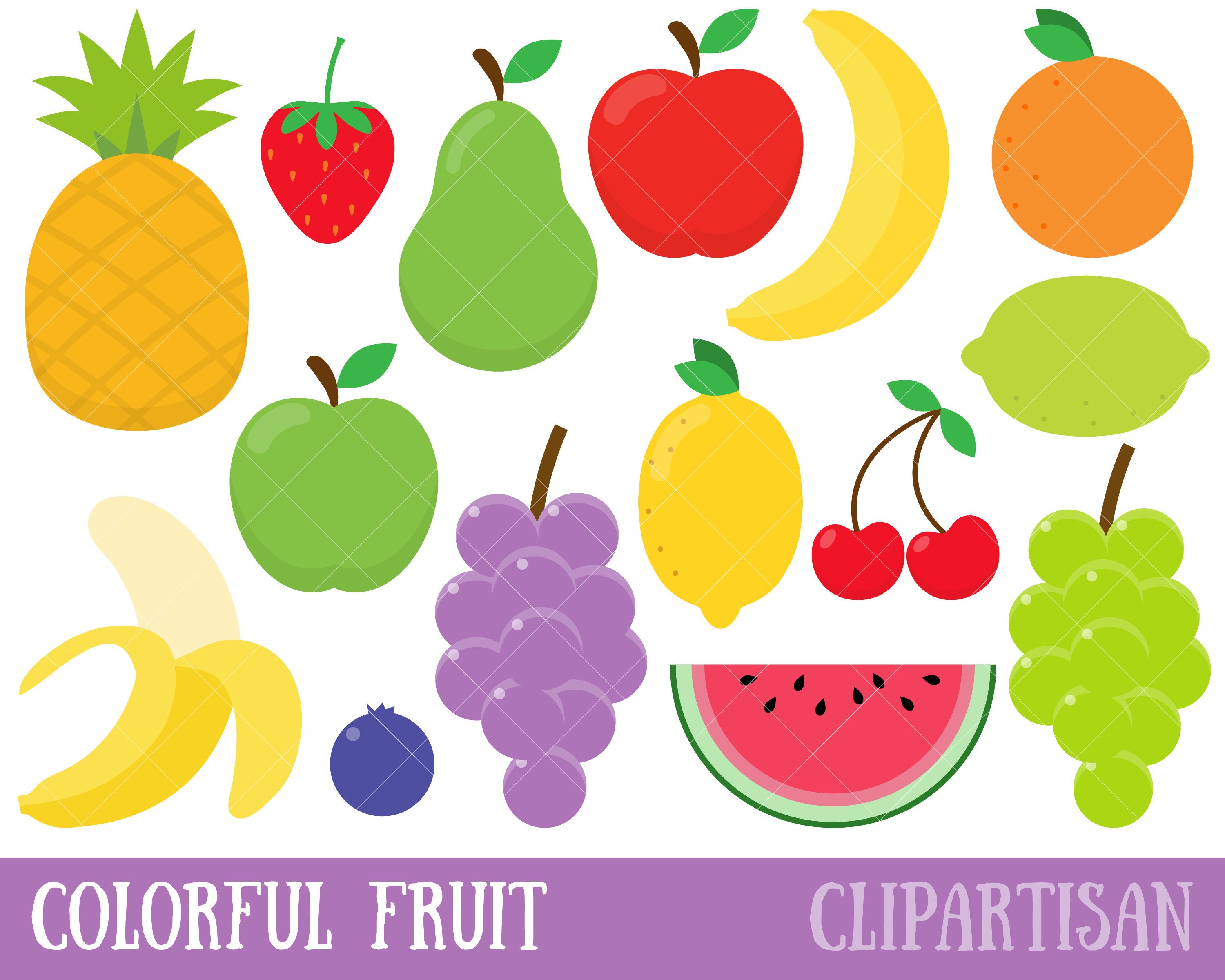 Strawberry watermelon . Clipart fruit collage