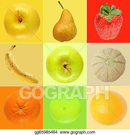 Clipart fruit collage. Stock illustration gg gograph
