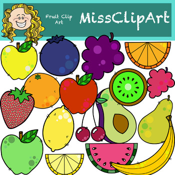 Fruits clipart colored. Fruit color and b
