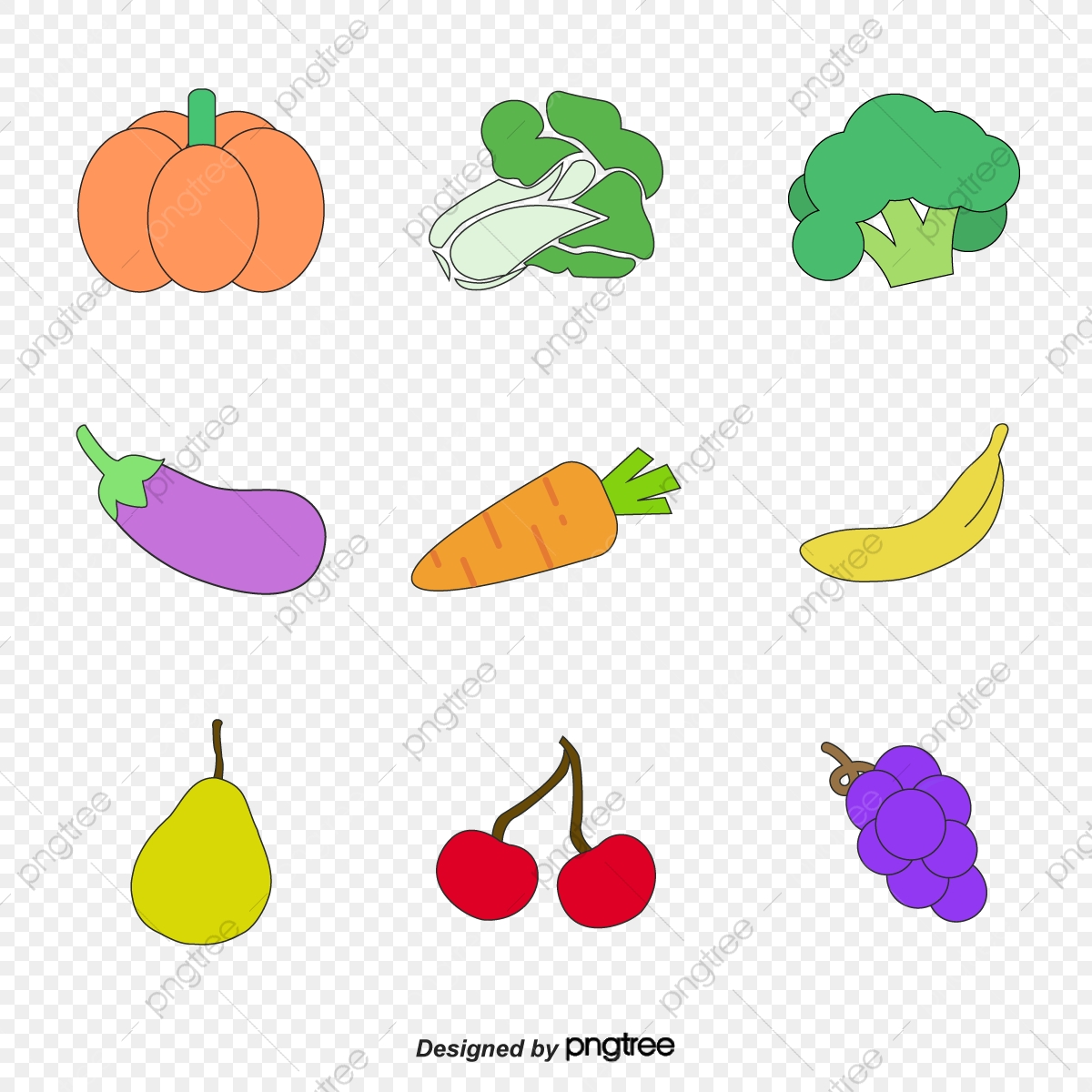 vegetables clipart colored