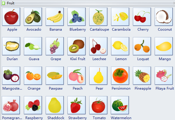 Application of fruit . Fruits clipart diagram