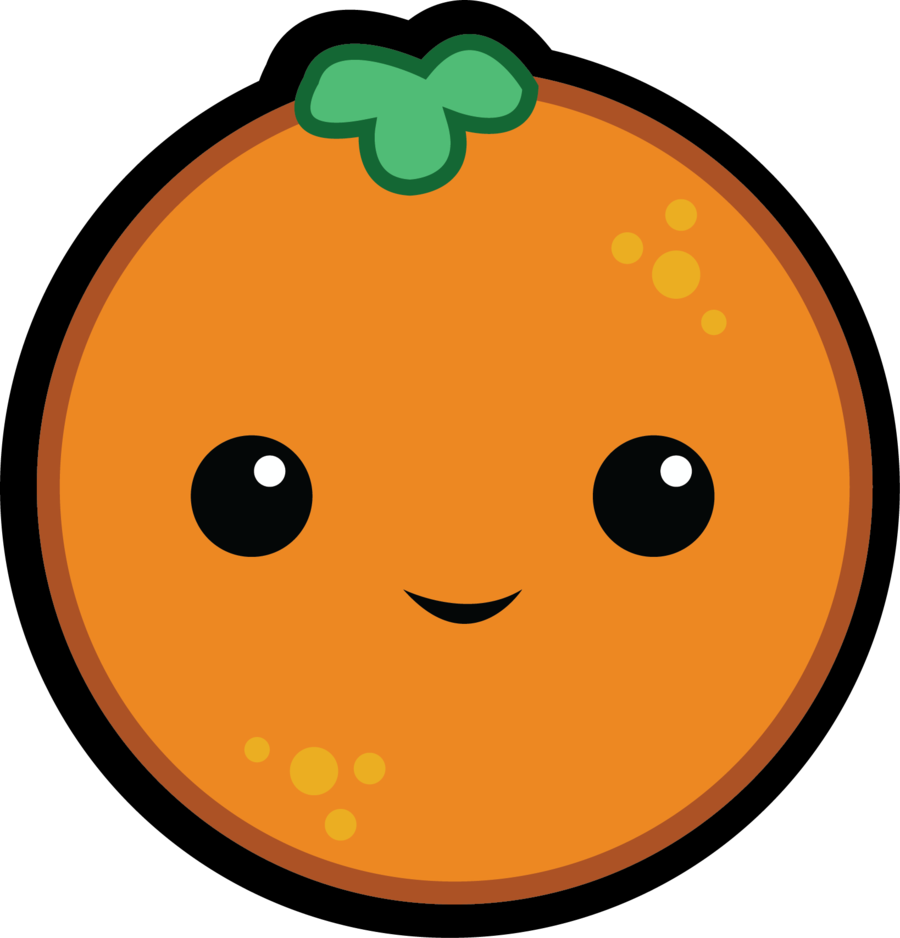 Clipart fruit kawaii. Cartoon orange png cordially