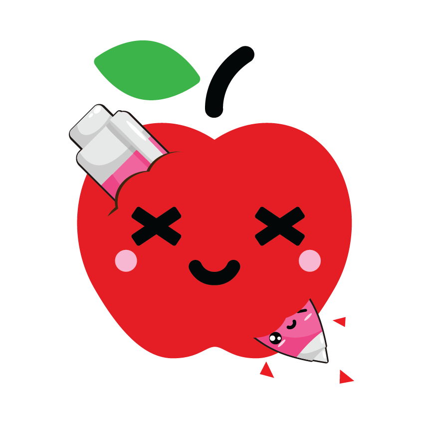 Fruits and pens by. Clipart fruit kawaii