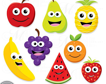 Clipart fruit smiley face. Happy etsy 