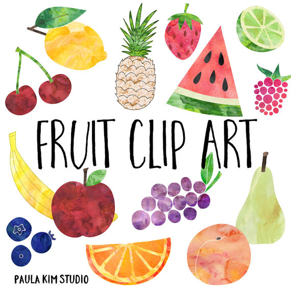 fruits clipart watercolor