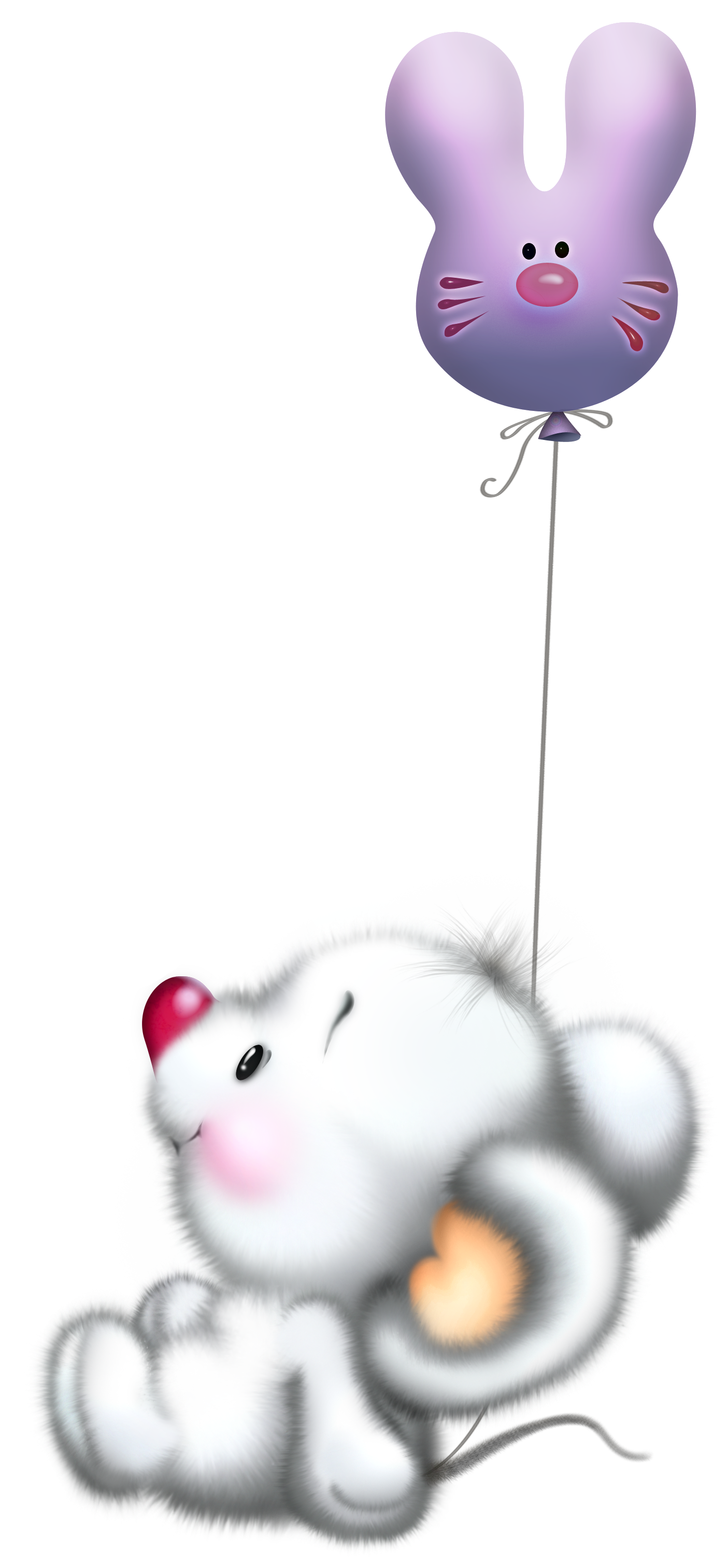 Mouse clipart cute mouse. White with balloon cartoon