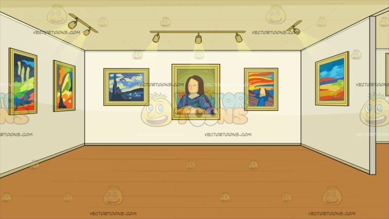 A painting exhibit in. Clipart gallery museum display