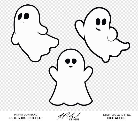 Clipart ghost adorable. Cute digital cut files