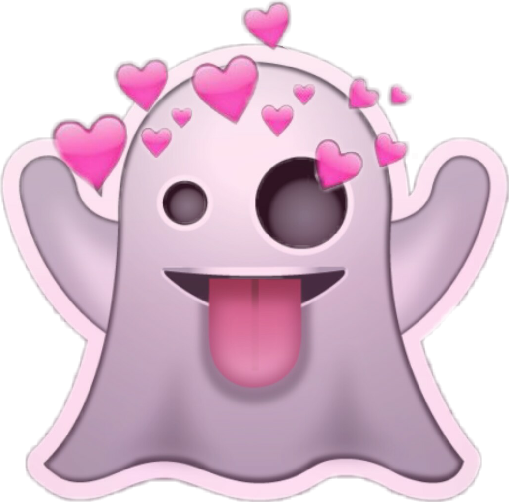 Emoji clipart ghost. Heart stickeremoji tumblr emojiedit