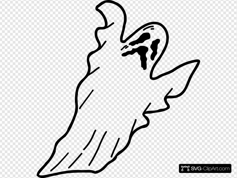 Scary clip art icon. Clipart ghost ghost outline