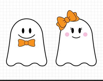Clipart ghost girly. Svg etsy 