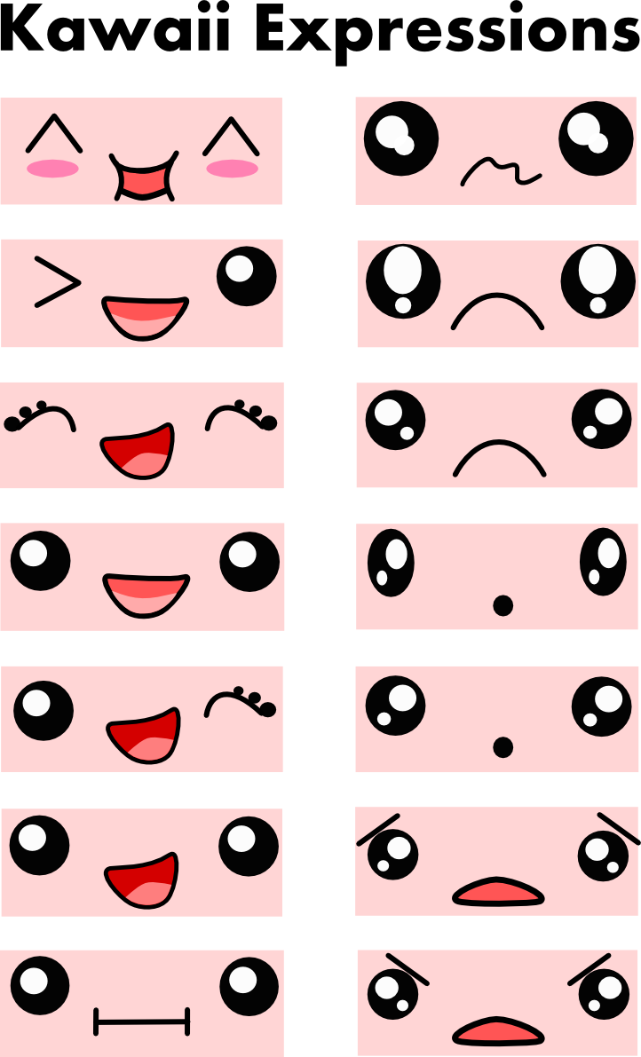 Kawaii expressions page by. Clipart mouth cute eye