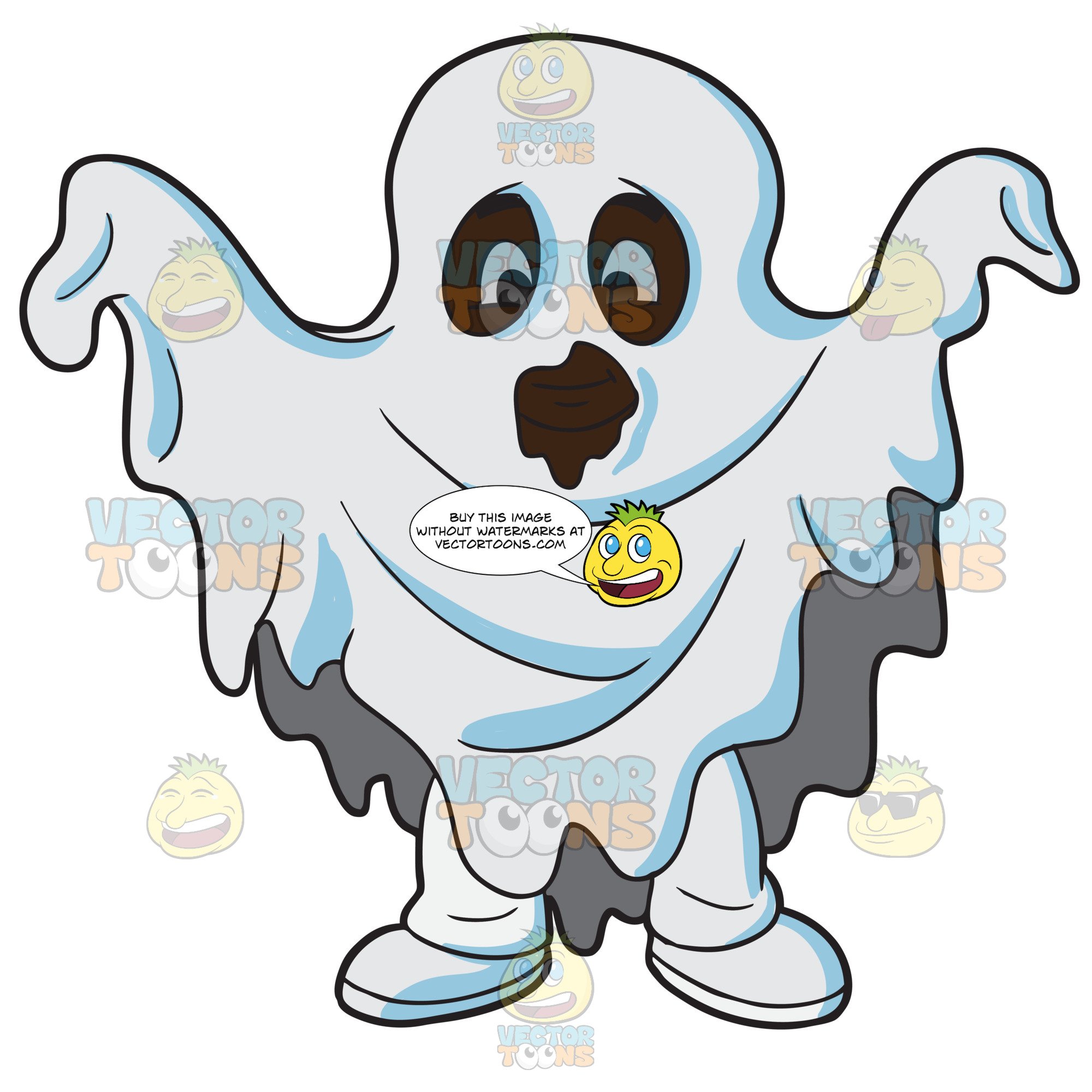 Clipart ghost kid. A in costume 