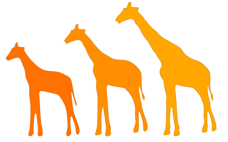 Clipart giraffe adaptation. File lamarckian evolution svg