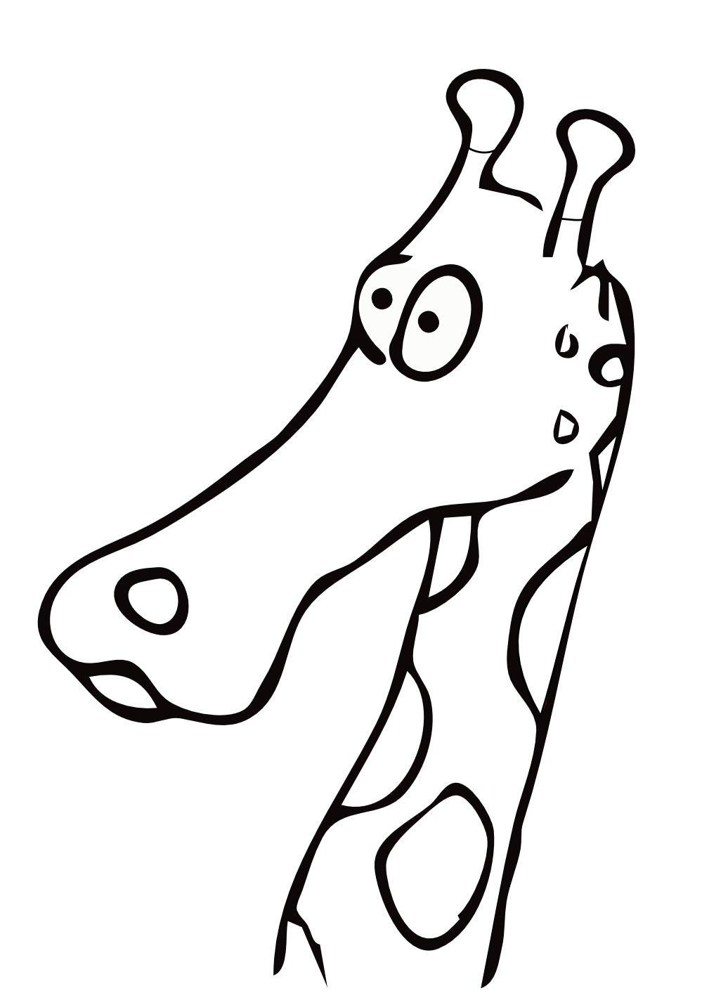 clipart giraffe black and white