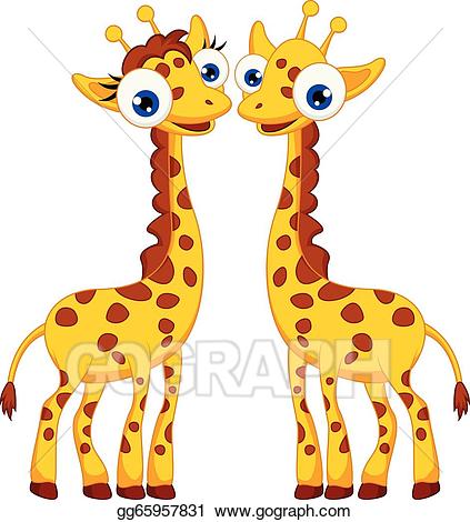 giraffe clipart couple