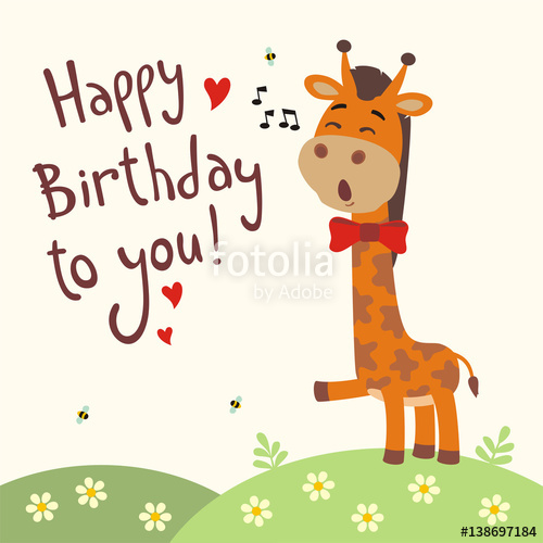clipart giraffe happy birthday