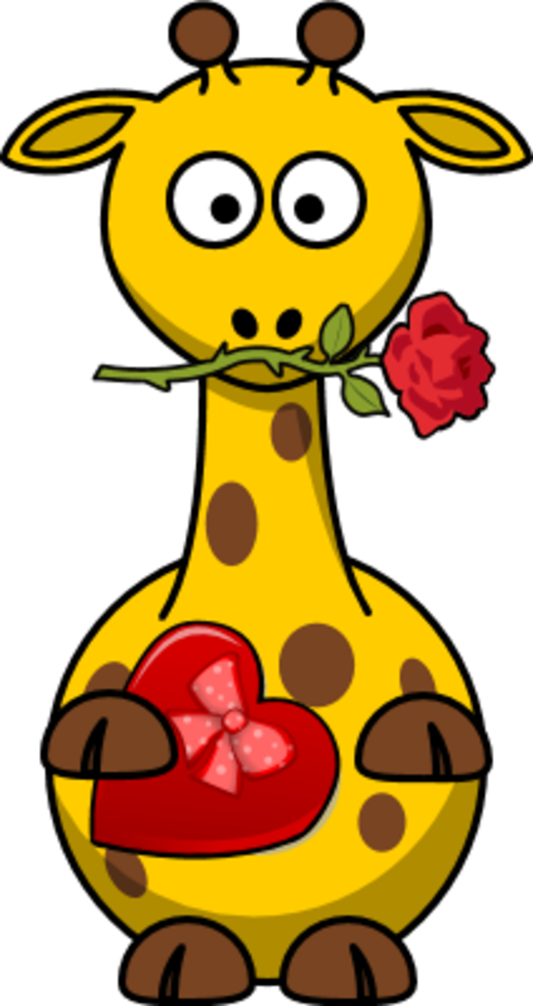 Clipart giraffe heart. Valentine love romance vector