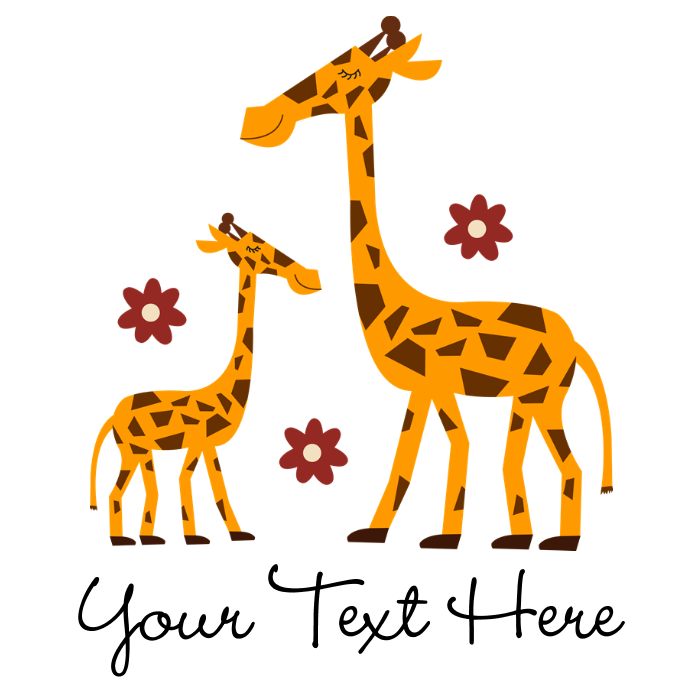 Custom mother daughter women. Clipart giraffe height chart