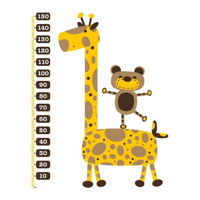 Vinilos infantiles jirafa medidor. Clipart giraffe height chart