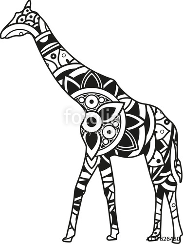 Vector illustration of a. Clipart giraffe mandala