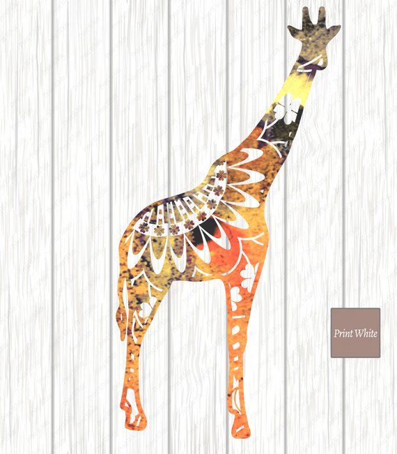 Clipart giraffe mandala. Watercolor sublimation design image