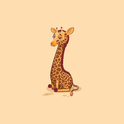 Emoji character cartoon and. Giraffe clipart sad