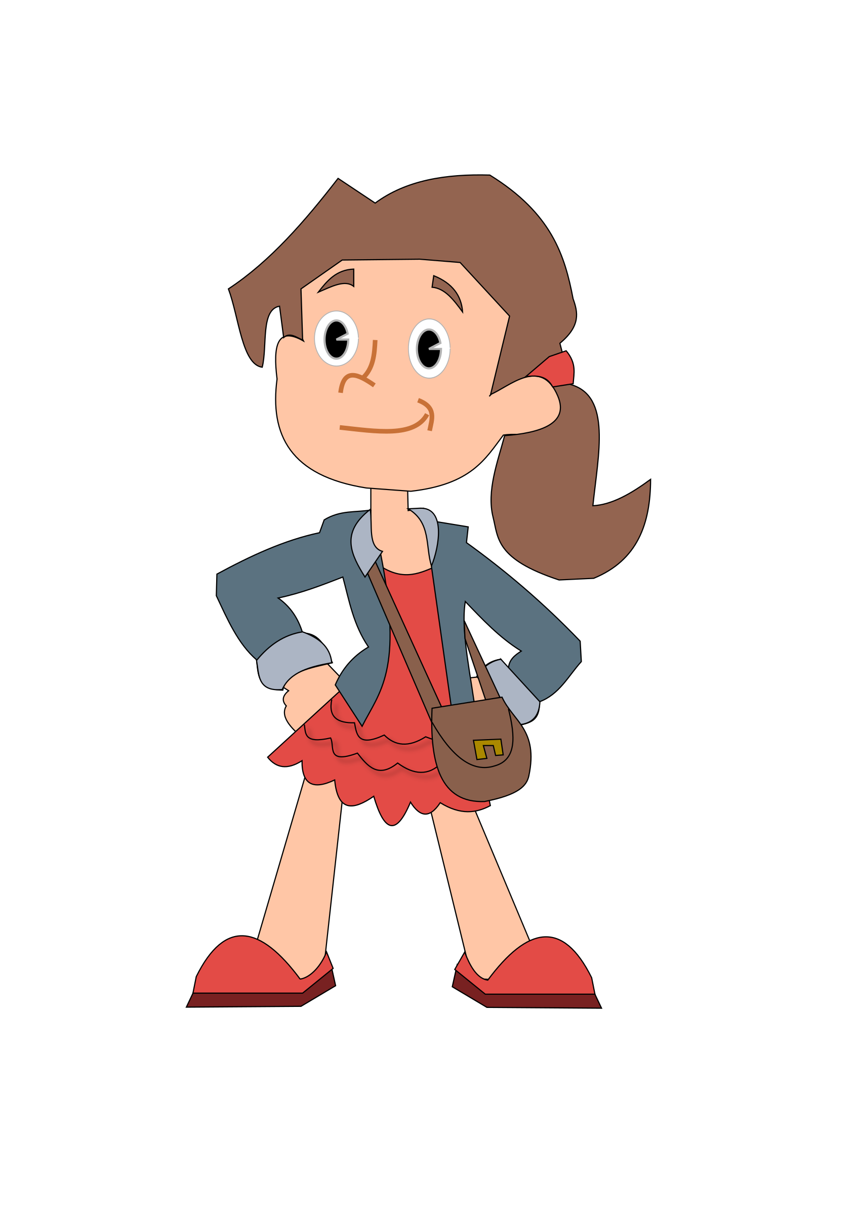 Cartoon drawing girl clip. Young clipart animated