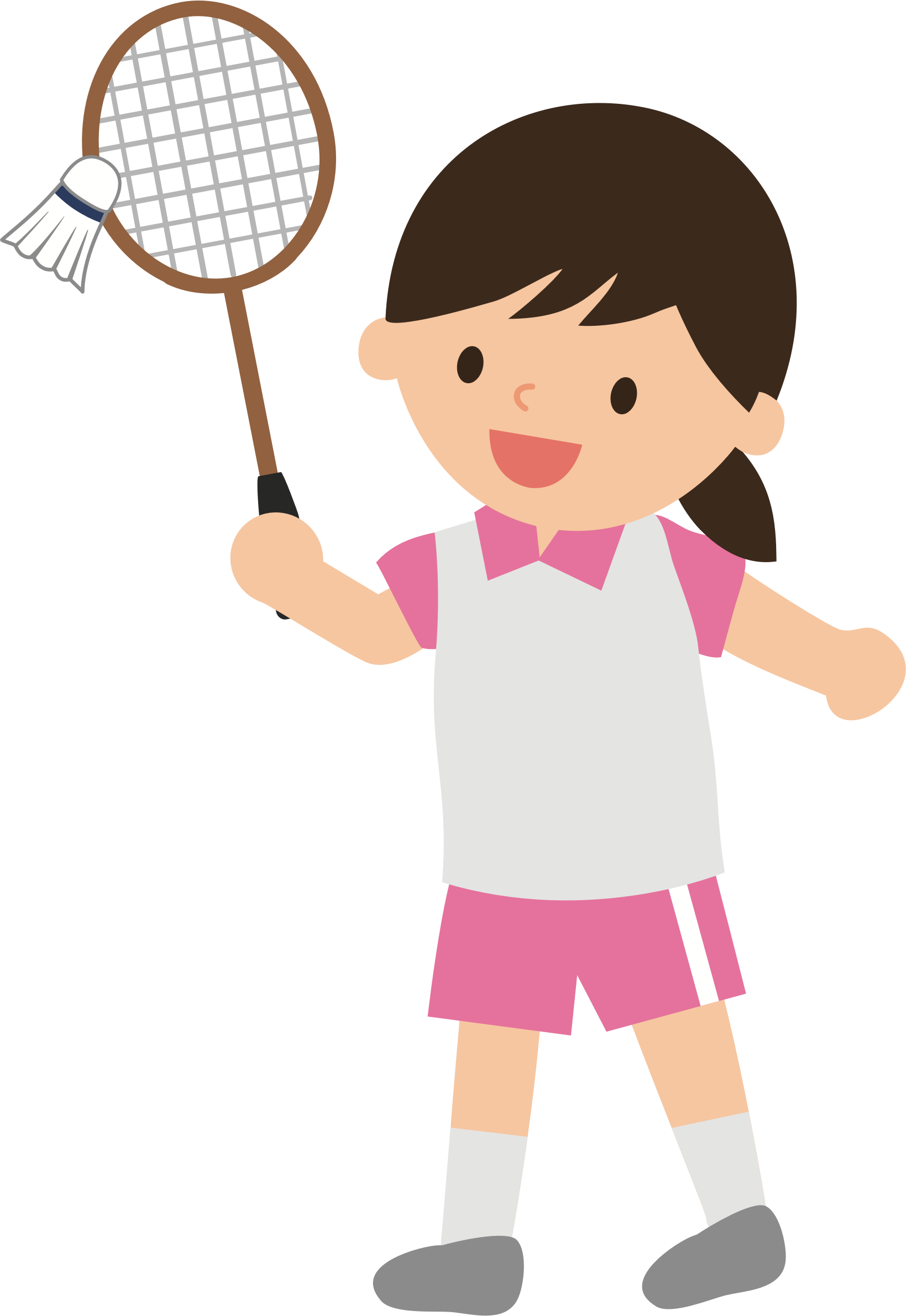 clipart girl badminton