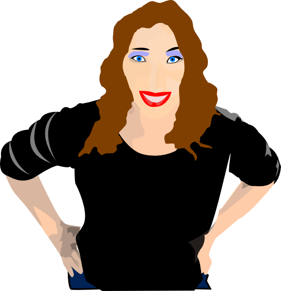 With brown hair staring. Hi clipart outgoing girl