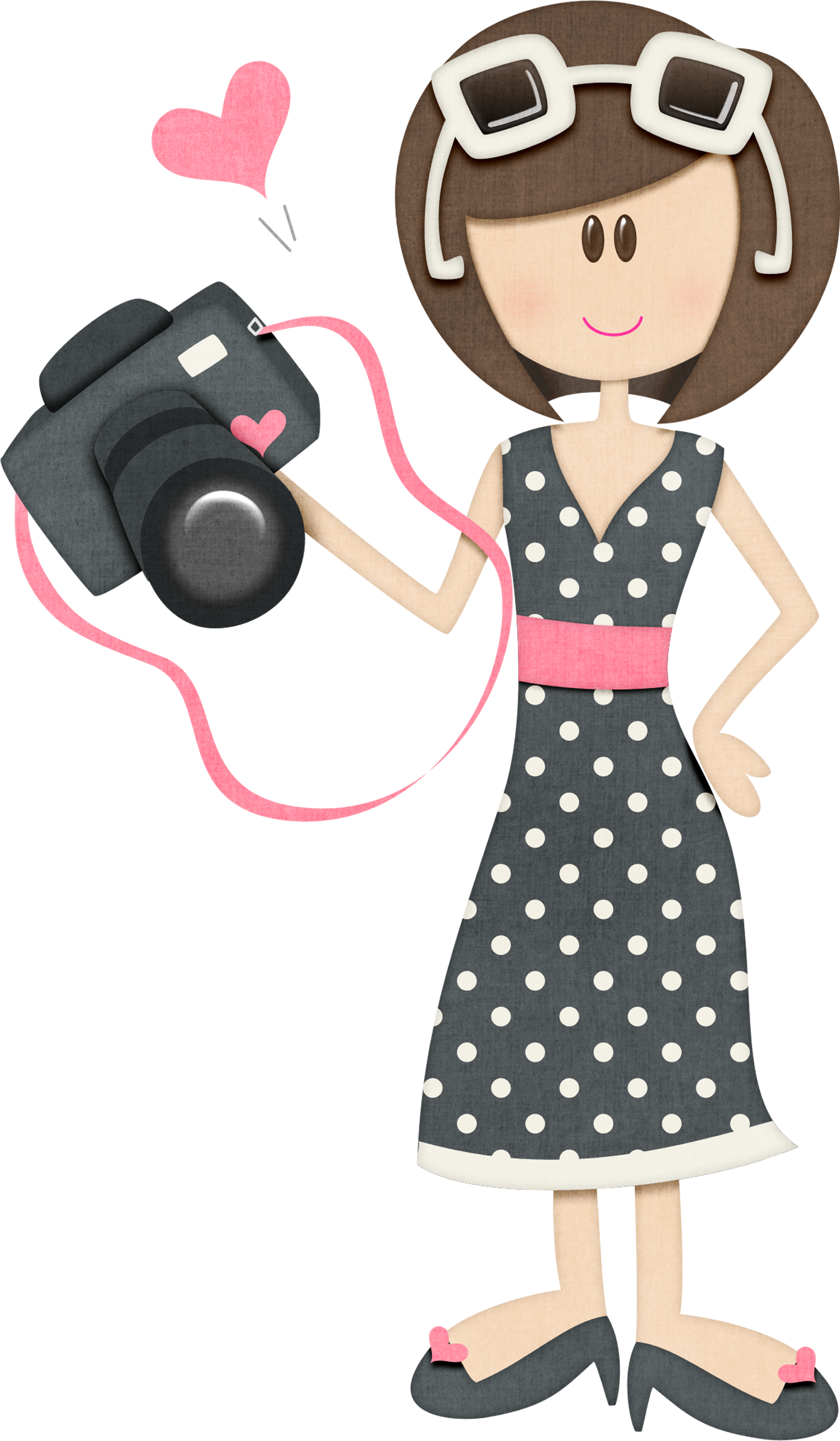 clipart girl camera