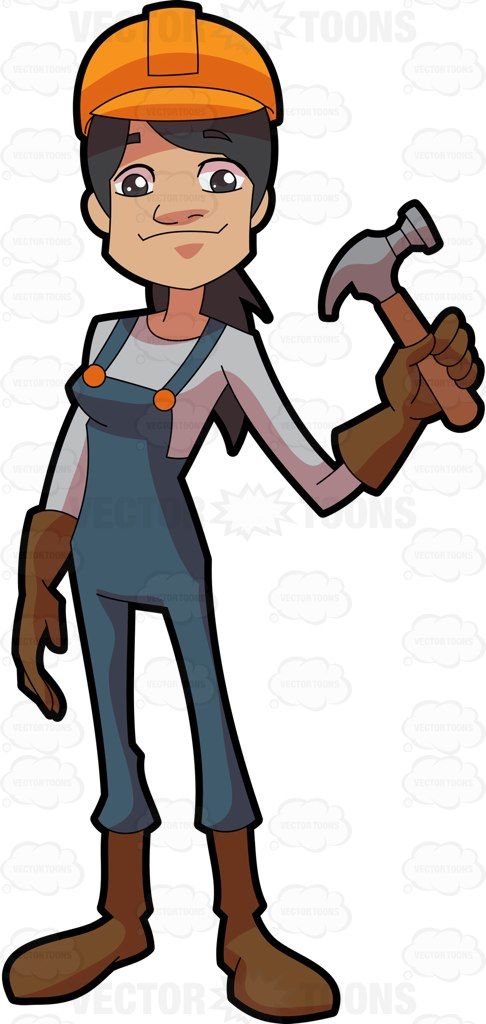 clipart girl construction worker