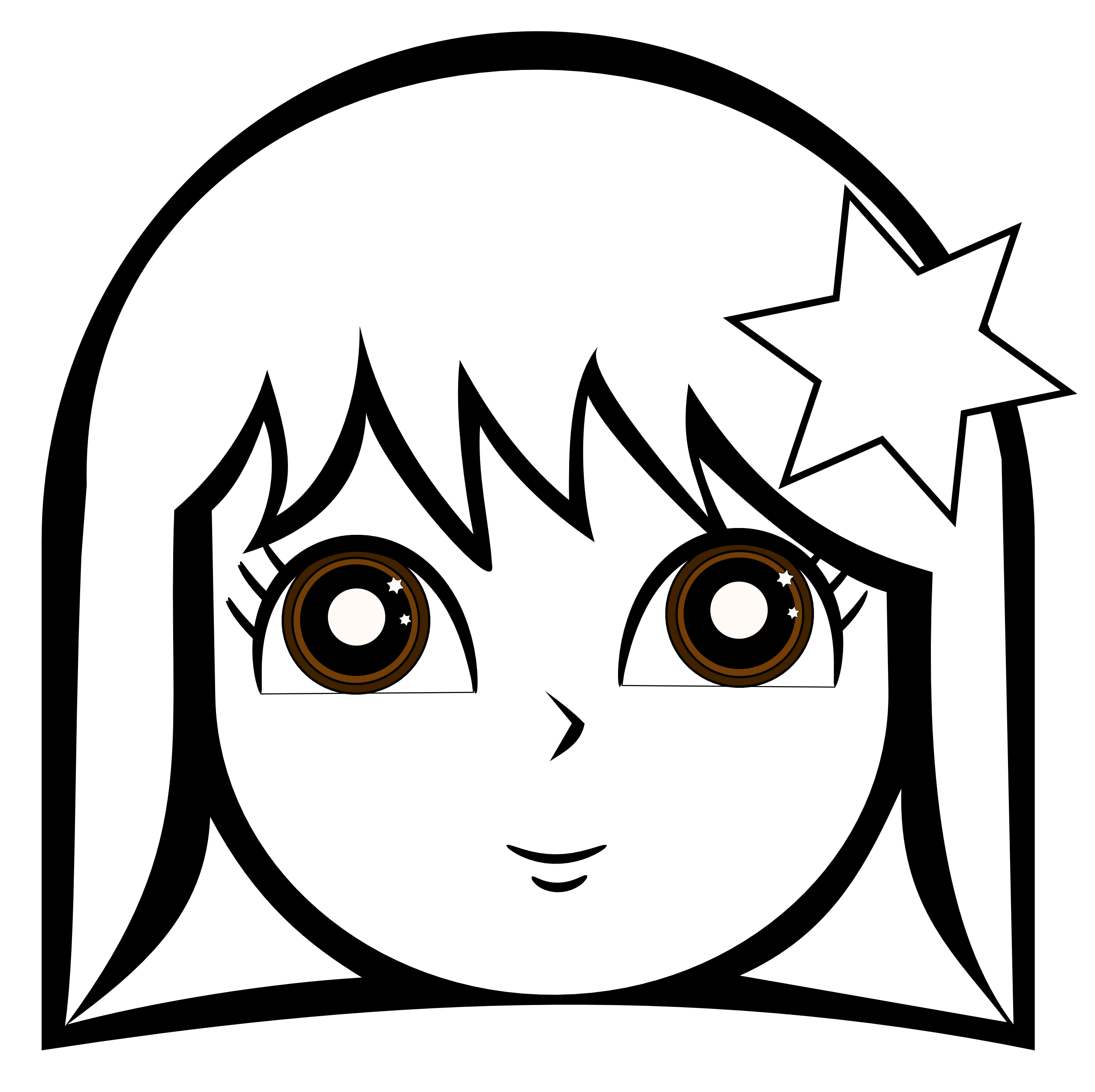 Faces clipart black and white. Girl head 