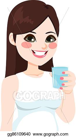 Eps illustration water vector. Glass clipart woman