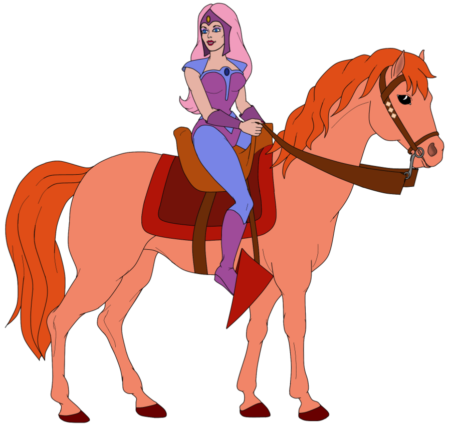 clipart girl horseback riding