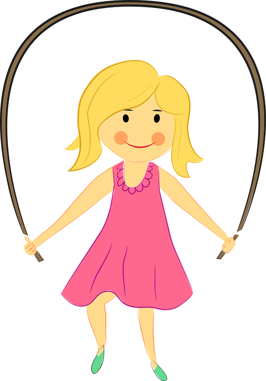 clipart girl jumping rope