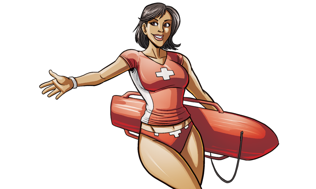 Courtney by self replica. Lifeguard clipart female lifeguard