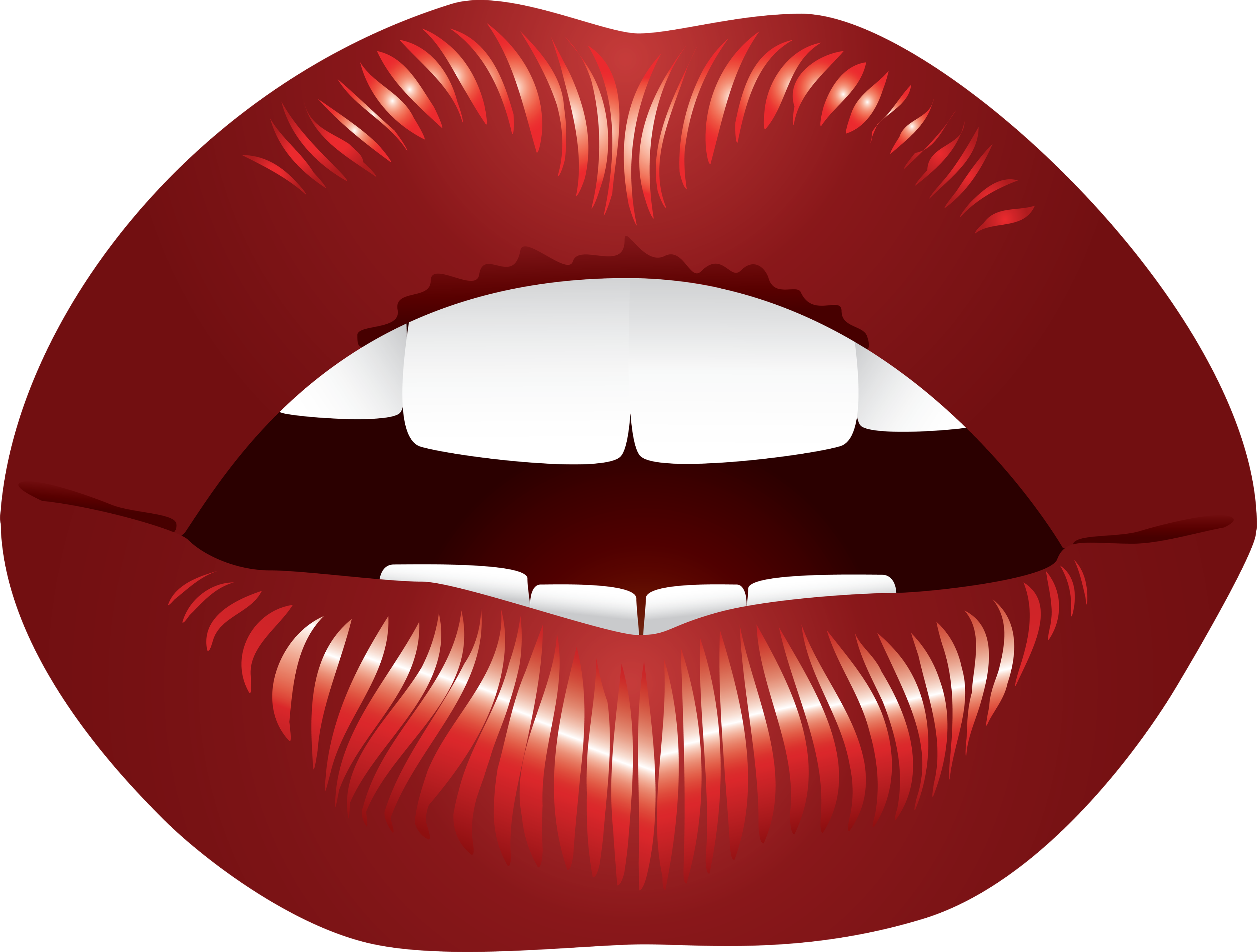 Woman lips seven isolated. Kiss clipart red lip