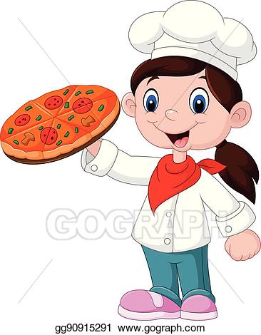 girl clipart pizza