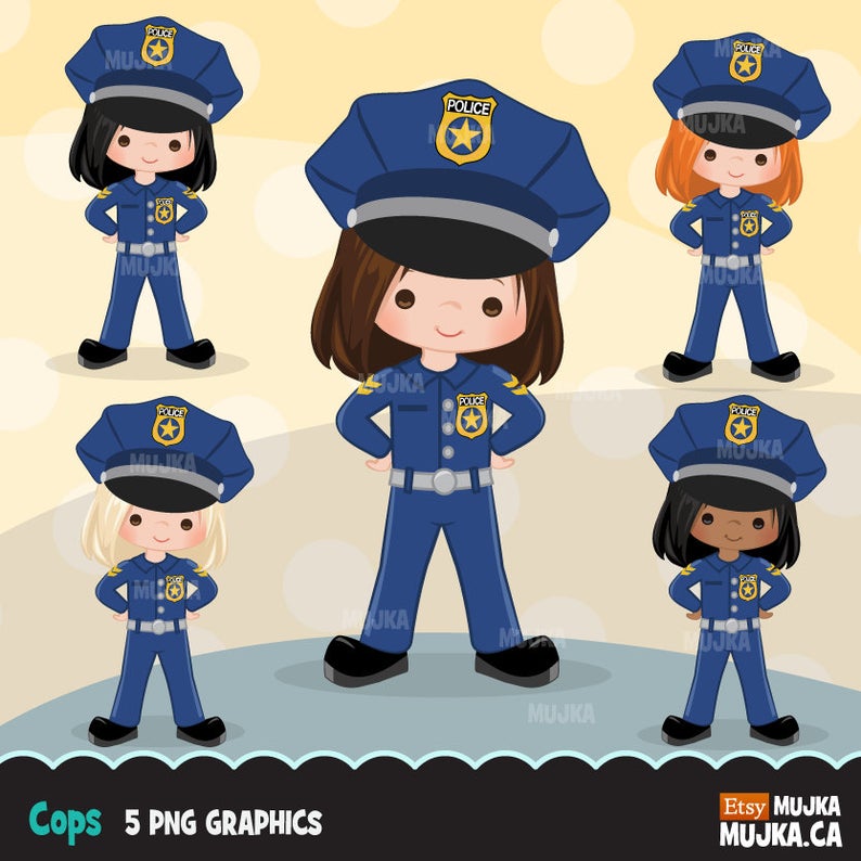 clipart girl police