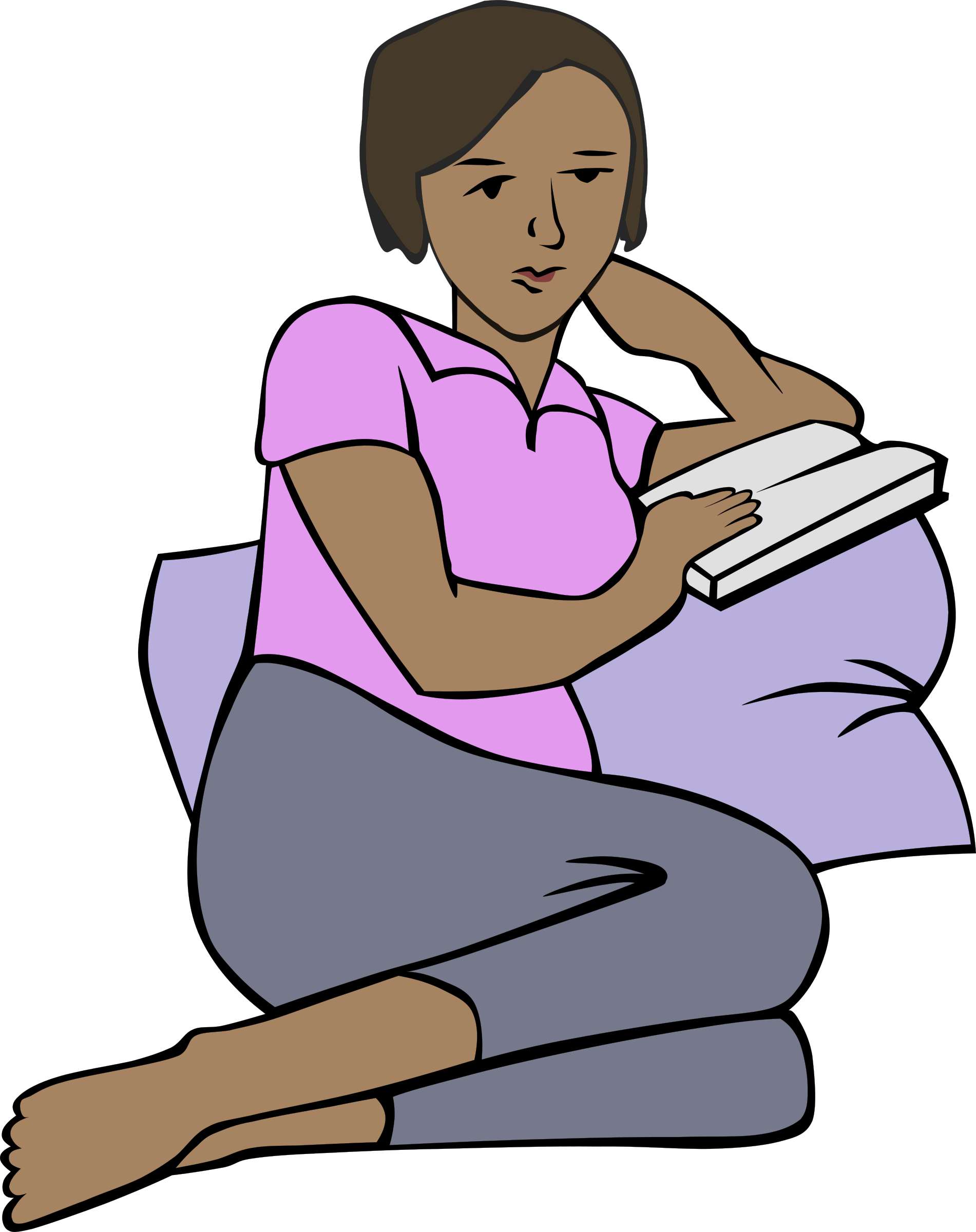 clipart reading woman