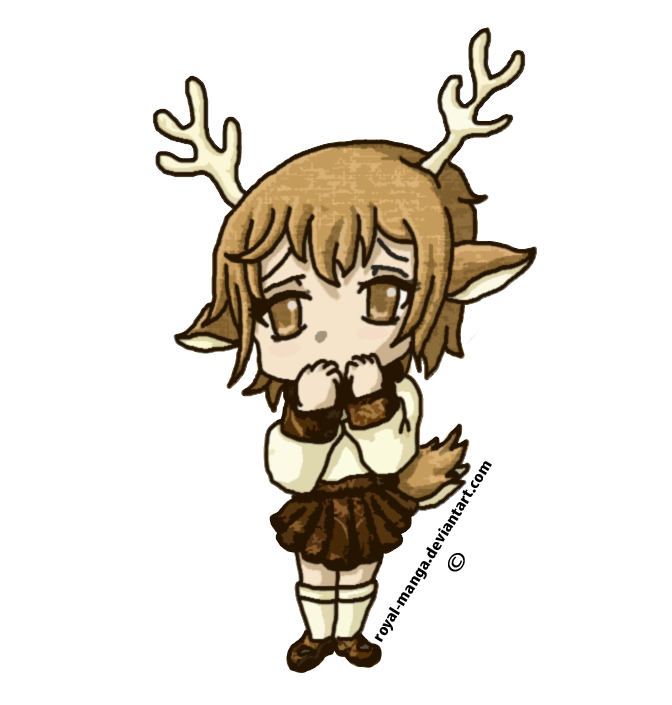 clipart girl reindeer