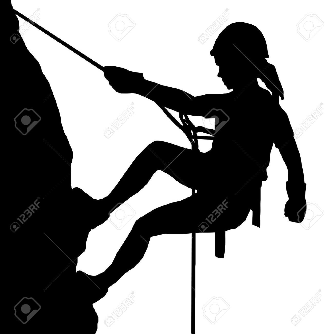 clipart girl rock climbing
