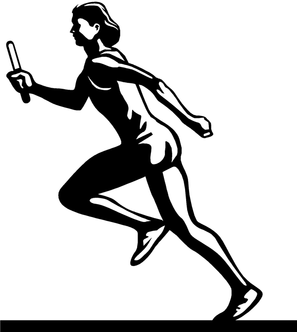 clipart girl track and field