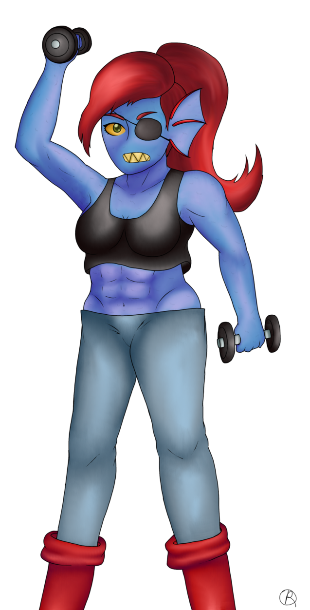 Muscles clipart weightlifting. Undyne weight lifting by