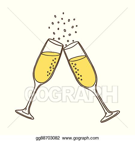 Clipart glasses champagne. Vector art eps gg
