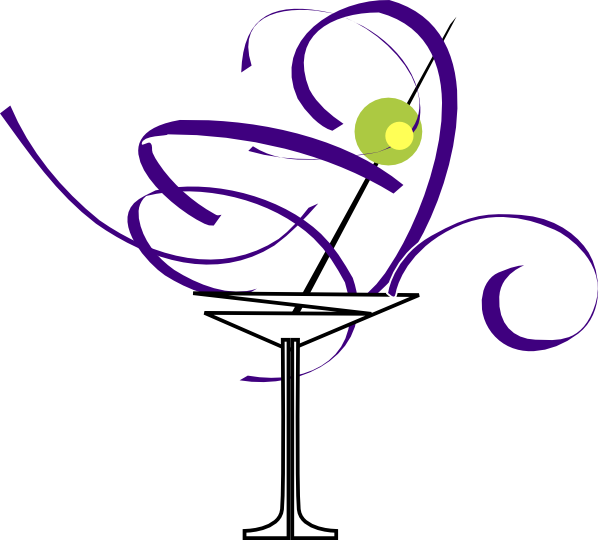 Martini purple cocktail