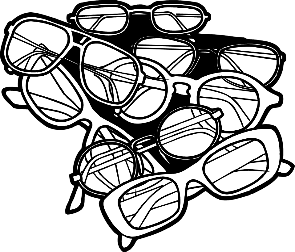 clipart glasses coloring