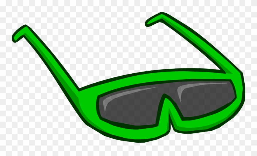 Green sunglasses club penguin. Clipart glasses glass item